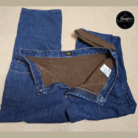 Lee Men's Relaxed Fit Fleece Lined Straight Leg Jeans Size 42 x 30 - Picture 5 of 8